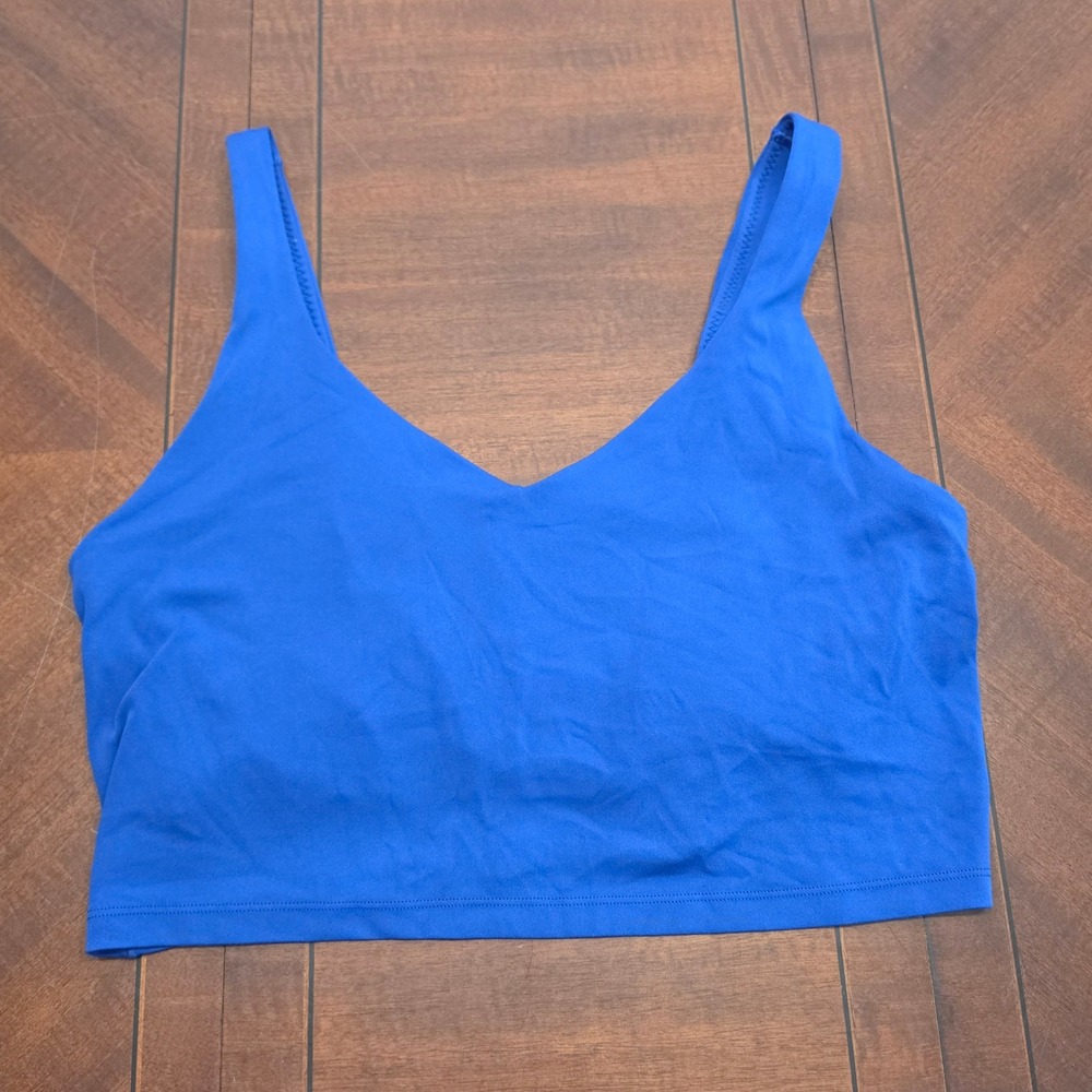 OFFLINE by Aerie Sports Bra Women XL Blue Real Me V-Neck Bralette Athleisure